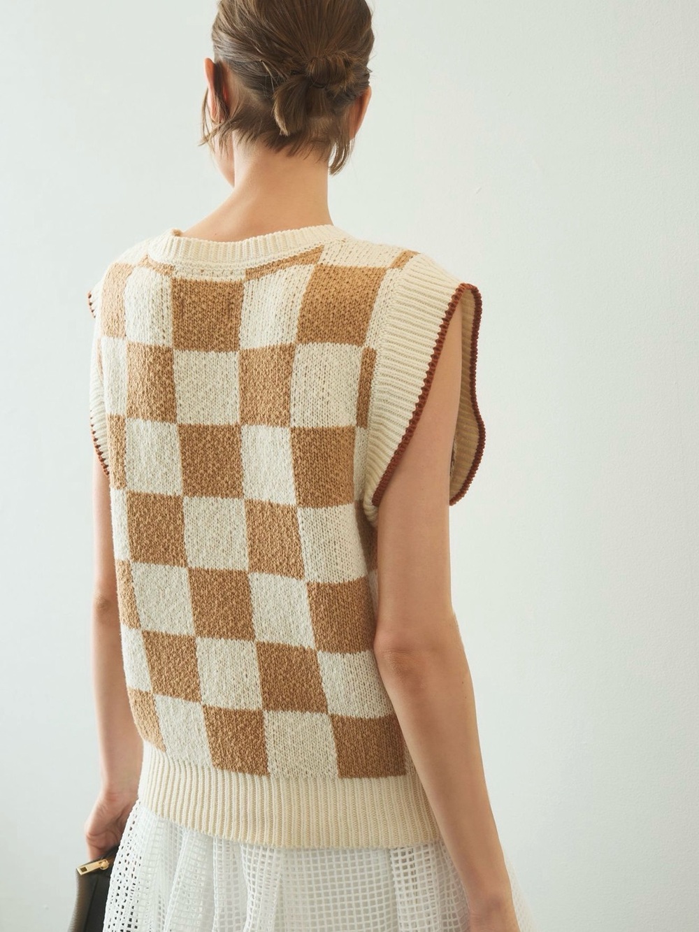 Maeve, Checkered Sweater Vest - Picture 3 of 4